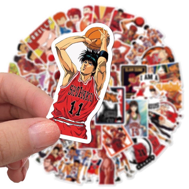 สติ๊กเกอร์-slam-dunk-86-สแลมดังก์-50-ชิ้น-บาสเกตบอล-บาส-ลูกบาส-การ์ตูน-สแลมดัง-บาสเก็ตบอล-ห่วงบาส-slamdunk-สะแลม-nba-บาส