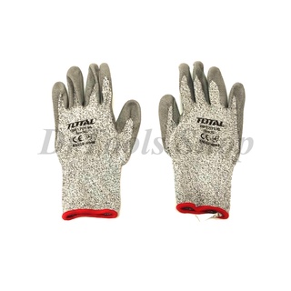 ถุงมือนิรภัย ถุงมือกันคม เคลือบ PU ขนาดXL TOTAL รุ่น TSP1701-XL ( Safety Glove )