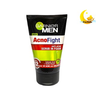 การ์นิเย่ เมน แอคโนไฟท์ โฟม 100 มล. GARNIER MEN ACNOFIGHT SCRUB FOAM 100 ml.(โฟมผู้ชาย, โฟมลดสิว, ล้างหน้าผู้ชาย)