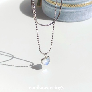 earika.earrings - hologram heart necklace สร้อยคอเงินแท้จี้หัวใจโฮโลแกรม S92.5 ผิวแพ้ง่ายใส่ได้