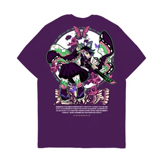 เสื้อยืดโอเวอร์ไซส์เสื้อยืด พิมพ์ลายอนิเมะ Demon Slayer Shinobu Kocho INSECT HASHIRAS-3XL