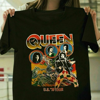 เสื้อยืดผ้าฝ้ายCOTTON เสื้อยืด ลายวันแม่ หายาก ให้เป็นของขวัญวันพ่อ Queen 1978 Tour เสื้อทัวร์ แฟชั่นฤดูร้อนS-5XL