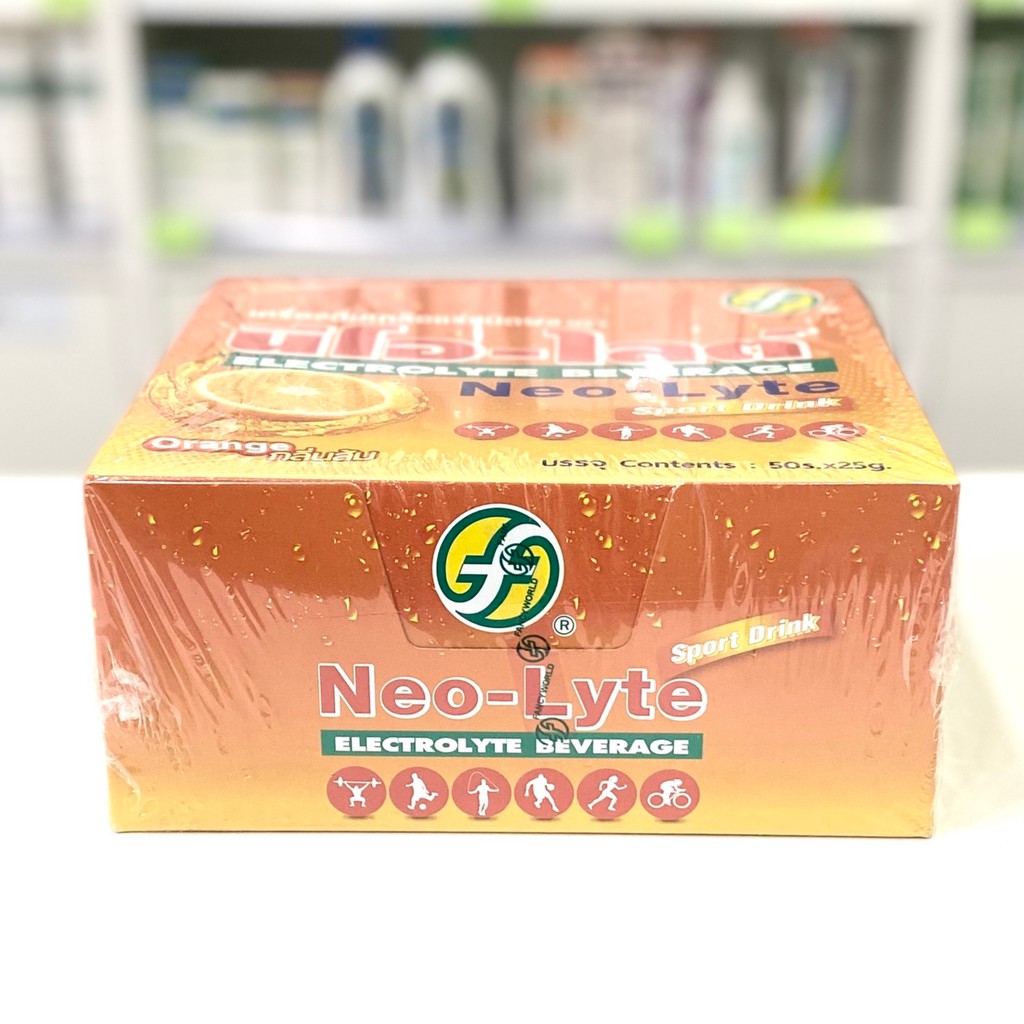 ภาพสินค้าNeo-Lyte นีโอ-ไลต์ เครื่องดื่มเกลือแร่รสส้ม 25 กรัม 1ซอง จากร้าน crazy_rx บน Shopee ภาพที่ 2