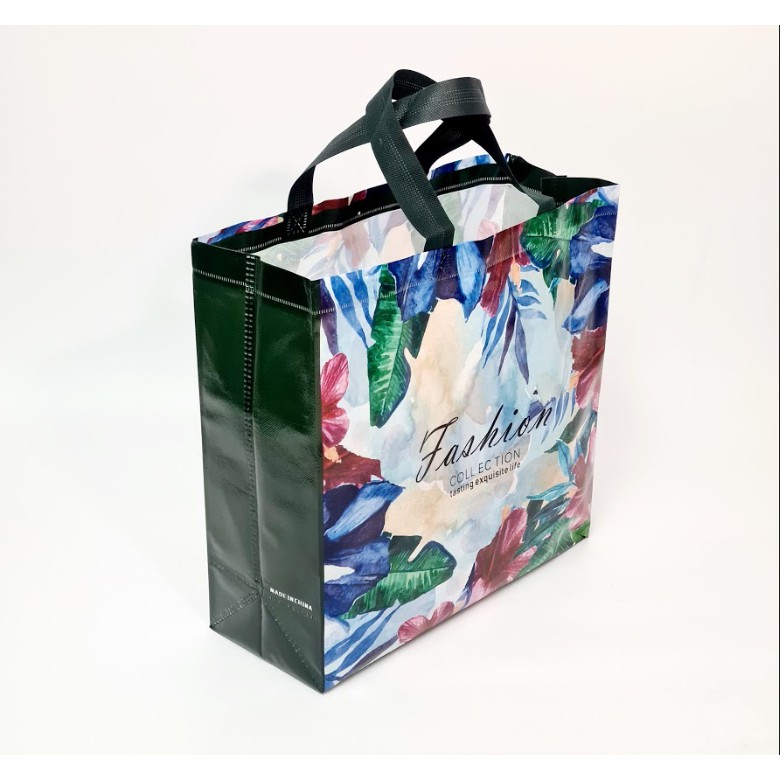 กระเป๋าผ้า-สปันบอนด์-ลายดอกไม้-กันน้ำได้-กระเป๋าใบใหญ่-กระเป๋าใส่ของ-ถุงผ้าสปันบอนด์เคลือบกันน้ำ-หลากสี