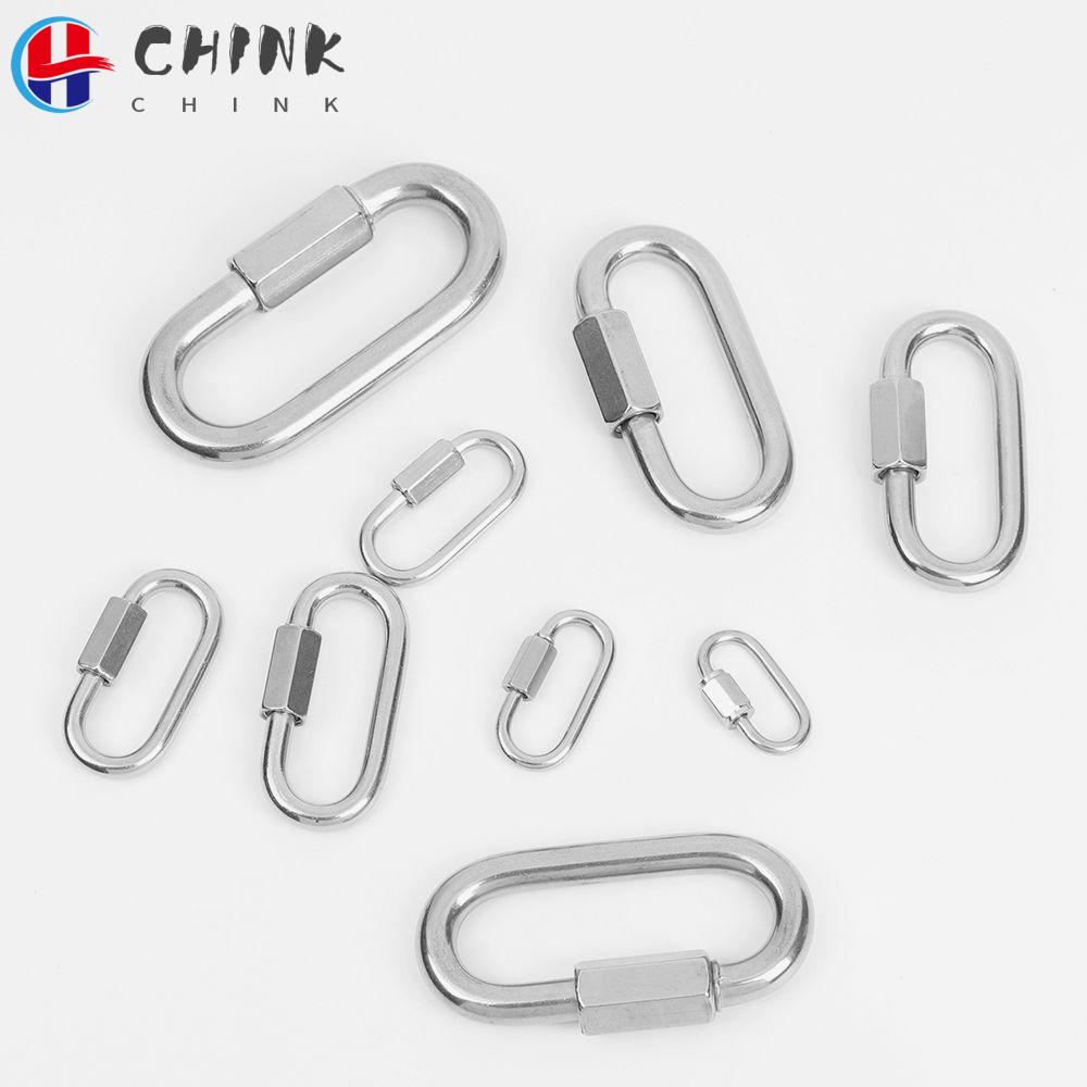 รูปภาพสินค้าแรกของCHINK Universing Stainless Steel Screw Lock Climbing Gear Carabiner Quick Links Safety Snap Hook