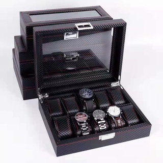 *พร้อมส่ง*กล่องนาฬิกา 10 เรือน กล่องใส่นาฬิกา 10 ช่อง ฝากระจกฝาใส Watch Box กล่องเก็บนาฬิกาข้อมือ กล่องใส่เครื่องประดับ