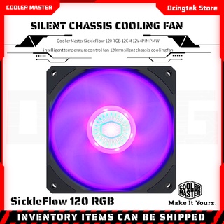 Cooler Master คูลเลอร์มาสเตอร์ SickleFlow 120 RGB Computer PC Case fan พัดลมเคสคอมพิวเตอร์ 12V 4PIN RGB PWM fan quiet CPU cooler water cooling replace fan