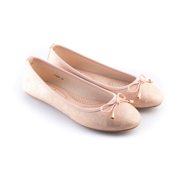 รองเท้าหุ้มส้นส้นแบนบัลเลต์-ทำงาน-ออฟฟิศ-ballet-shoes-flat-shoes-ผู้หญิง-สีชมพูบรอนซ์-326-fiozzi