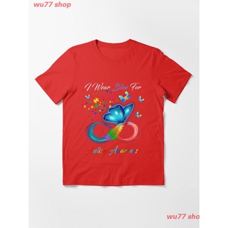 2022 I Wear Blue For Autism Awareness Essential T-Shirt เสื้อยืด ดพิมพ์ลาย เสื้อยืดผ้าฝ้าย คอกลม cotton แฟชั่น discount