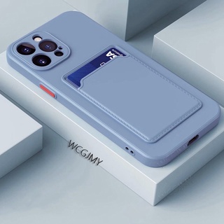 เคสโทรศัพท์มือถือ TPU แบบนิ่ม ป้องกันรอย พร้อมช่องใส่บัตร สําหรับ IPhone 13 12 11 Pro Max XS Max