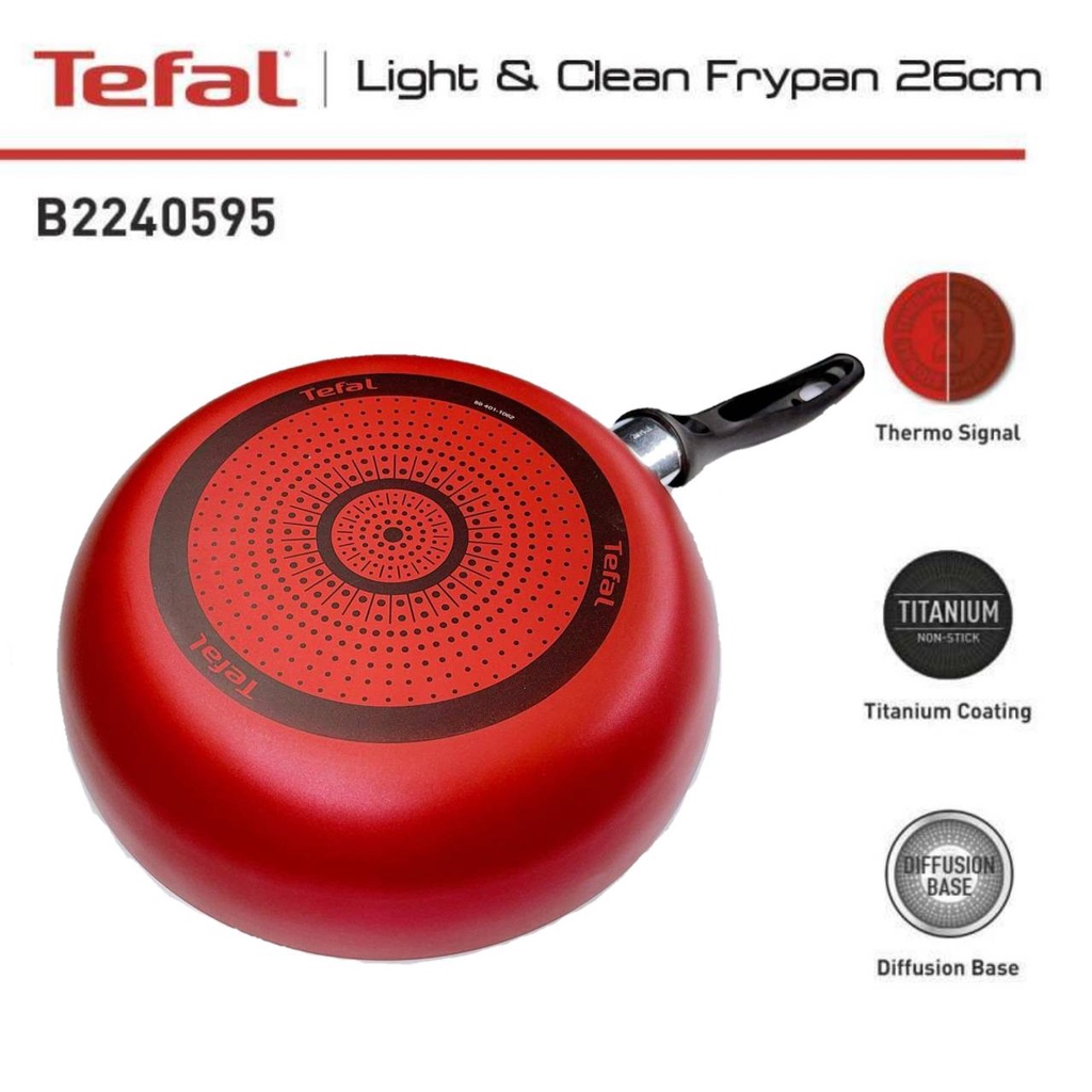 กระทะเทฟล่อนtefal-กระทะทรงลึก-tefalกระทะ-เคลือบกันติดtitanium-non-stick-tefal-light-amp-clean-ขนาด-26-ซ-ม-ลึก-7-ซม