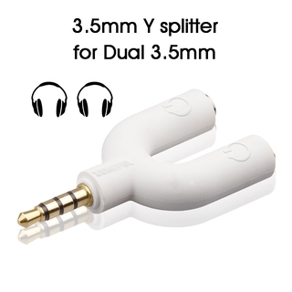 ผู้แชร์ชุดหูฟัง Audio Y Splitter Adapter 3.5 มม. ชายถึง 3.5 มม. หญิงคู่ อะแดปเตอร์แจ็คหูฟัง AUX TRS 3 ขั้ว / 4 ขั้ว TRRS อะแดปเตอร์เสียง 1/8