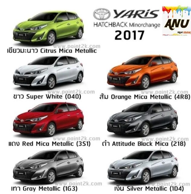 spray-anu-i-สีสเปรย์-พ่นรถยนต์-กี่งเงา-toyota-yaris-1-กระป๋อง