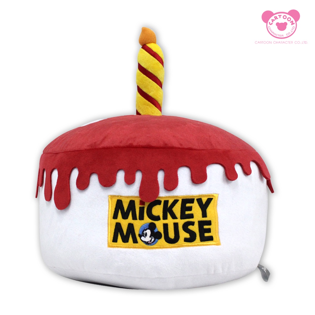 disney-หมอนรูปเค้กมิกกี้เม้าส์ครบรอบ-90-ปี-happy-birth-day-mickey-90-year-สินค้าลิขสิทธิ์แท้-จากโรงงานผู้ผลิต