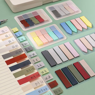 100 แผ่น Morandi สี กระดาษโน้ต Memo Pad Self Adhesive Bookmark Memo สติกเกอร์ โรงเรียน เครื่องเขียนสำนักงาน