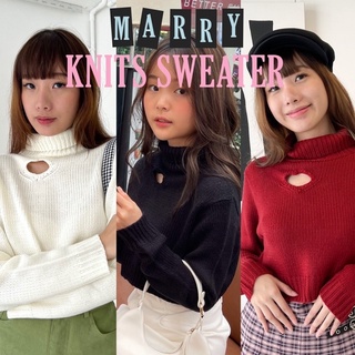 Choosedress A8150 Marry knits sweater เสื้อครอปสั้นไหมพรมคอเต่าแขนยาวสีพื้น