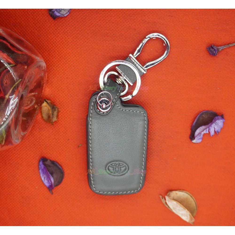 ซองหนังกุญแจรถยนต์-ซองหนังแท้-ซองรีโมท-เคสกุญแจหนังแท้-toyota-รุ่น-camry-hybrid-altis-2014-top-smart-key-4-ปุ่ม