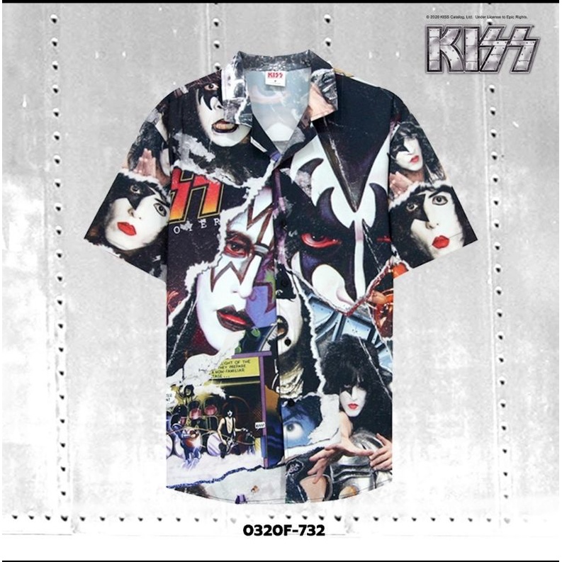 เสื้อฮาวาย-วงkissลิขสิทธิ์แท้-w004