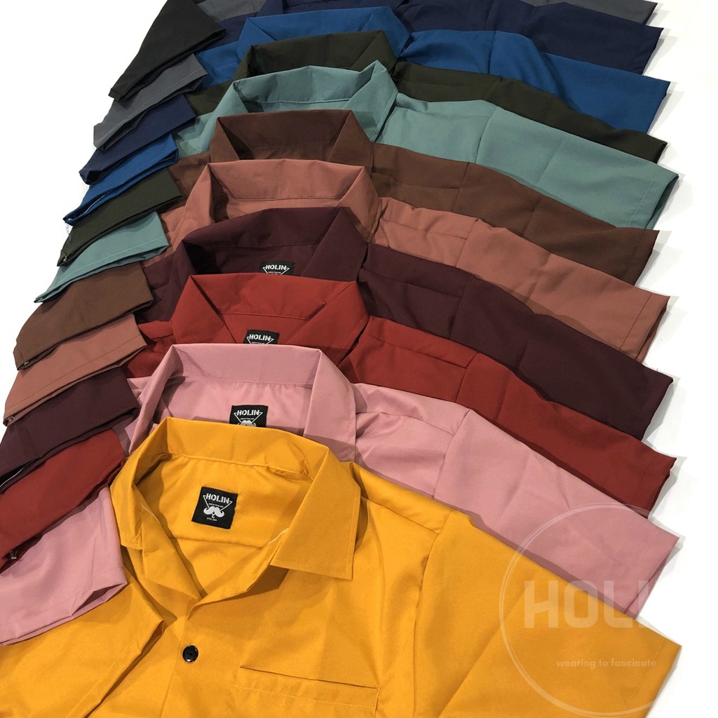 ภาพหน้าปกสินค้าHOLIN.SHOP ‍ ️เสื้อฮาวายสีพื้น ‍ ️ สไตล์มินิมอล "มีกระเป๋า" ผลิตเอง พร้อมจัดส่ง จากร้าน holin.shop บน Shopee