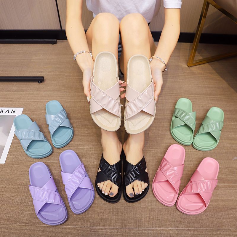 ภาพสินค้ารองเท้าแตะแฟชั่นผู้หญิง สายคาดดีไซด์เก๋ แบบสวม พื้นนิ่ม น้ำหนักเบา มี 6 สี L1 จากร้าน ps1688 บน Shopee ภาพที่ 8