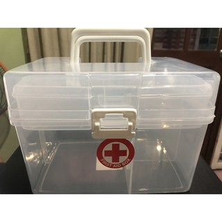 กล่องปฐมพยาบาล กล่องปฐมพยาบาลพลาสติก กล่องปฐมพยาบาลมีฝาปิด กล่องปฐมพยาบาลมีหลายช่อง กล่องยาใหญ่ T0164