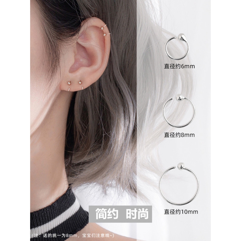 ภาพหน้าปกสินค้าclothing100 ต่างหูห่วงวงกลม เงิน s925 เครื่องประดับผู้หญิง(A11-01-16) จากร้าน clothing100 บน Shopee