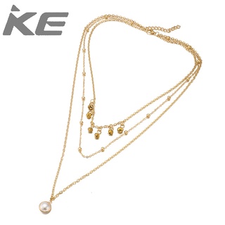 Necklace temperament alloy ball pearl pendant multi-necklace collarbone chain for girls for wo