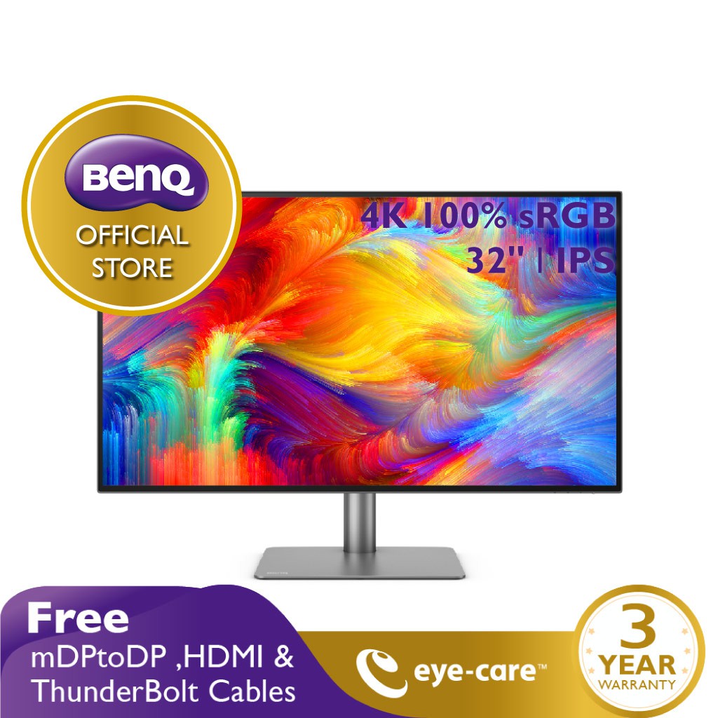 benq-pd3220u-32นิ้ว-4k-srgb-thunderbolt-3-graphic-design-monitor-จอคอมงานกราฟฟิค-จอมอนิเตอร์-4k-32-นิ้ว