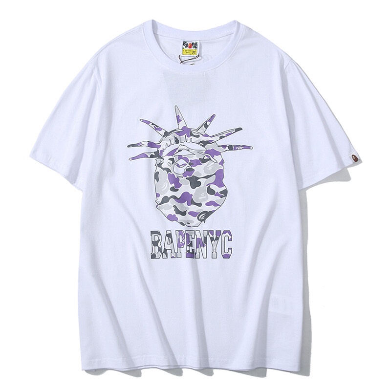 hh-hot-sale-bape-nyc-new-york-limited-purple-camouflage-ape-head-cotton-short-sleeved-t-shirt-คอกลม