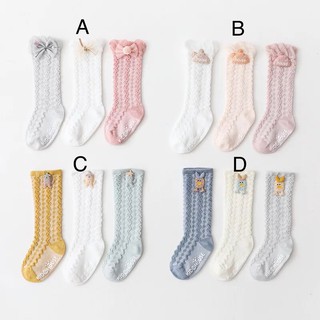 (พร้อมส่ง 4 set) set ถุงเท้าเด็กแรกเกิด-1ปี baby girl socks ถุงเท้าเบบี๋ ถุงเท้าเด็กหญิง มีลายที่ขอบ เข้าชุดง่าย หลากสี