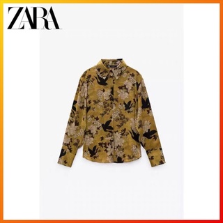 Zara เสื้อเชิ้ต พิมพ์ลายดอกไม้