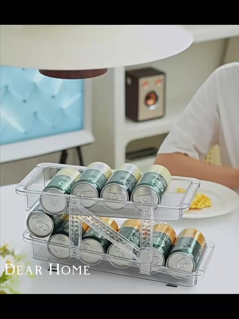Dear Home ที่เก็บขวดน้ำอัดลมในตู้เย็น ช่วยจัดระเบียบในตู้เย็น ที่เก็บ ...