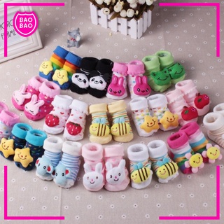 BAOBAOBABYSHOP - ถุงเท้าเด็กหัวตุ๊กตา ลาย3D พรีเมี่ยม มีกันลื่น แรกเกิด-1ปี