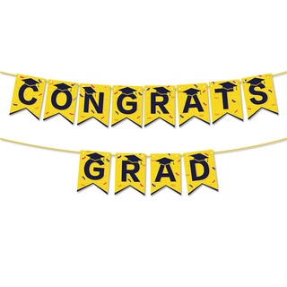 【มาใหม่】ป้ายแบนเนอร์ ลาย Congratulation Graduation สําหรับตกแต่งบ้าน ปาร์ตี้จบการศึกษา