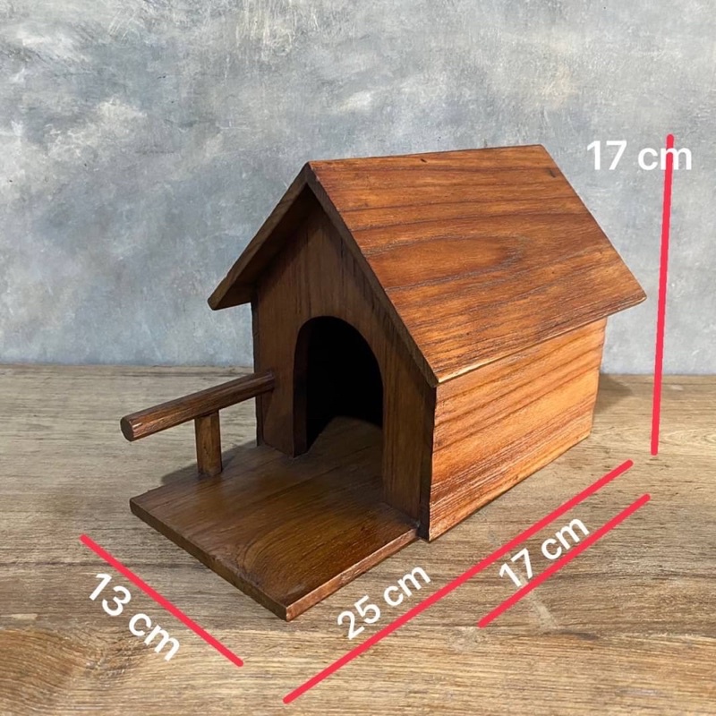 บ้านนก-บ้านนกไม้สัก-งานไม้สักเก่า-กว้าง-13-x-ยาว-25-x-สูง-17-cm-หลังละ-360