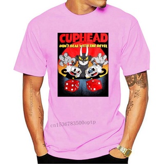 ROUND คอลูกเรือเสื้อยืดผ้าฝ้าย พิมพ์ลาย Cuphead DonT Deal With The Devil ของขวัญ แฟชั่นสําหรับผู้ชาย-4XL