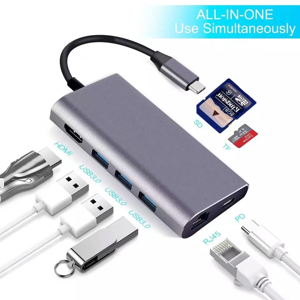 usb-c-usb3-1-type-c-hub-8-ใน-1-usb-hub-all-in-one-usb-c-to-hdmi-card-reader-lan-pd-charging-adapter-for-huawei-mate-10