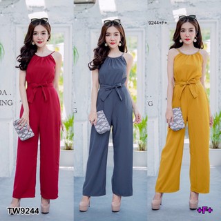 AT9244 Jumpsuit จั๊มสูทยาวสายเดี่ยวคล้องคอ