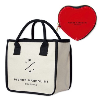 Pierre Marcolini Square Tote Bag &amp; Heart-shaped Pouch กระเป๋าทรงสี่เหลี่ยม และ กระเป๋ารูปหัวใจ กระเป๋าถือ กระเป๋าญี่ปุ่น