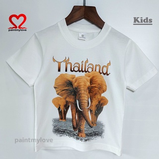 เสื้อยืดเด็กเสื้อยืดเด็กคอกลมสกรีนลายไทยแลนท์ งานแท้Paint mylove ผ้าคอนตอน100%ผ้านุ่มใส่สบาย