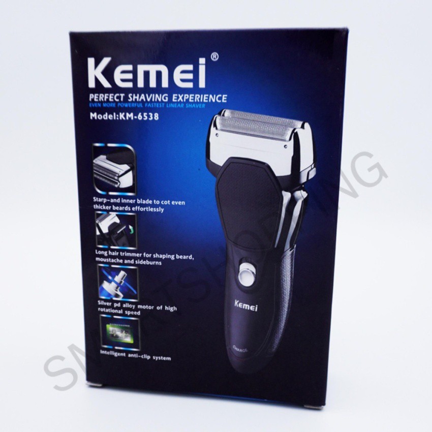 kemei-km-6538-เครื่องโกนหนวด-ที่โกนหนวด-เครื่องโกนหนวดไฟฟ้า-ระบบ-2ใบมีด-โกนได้เกลี้ยงเกลา