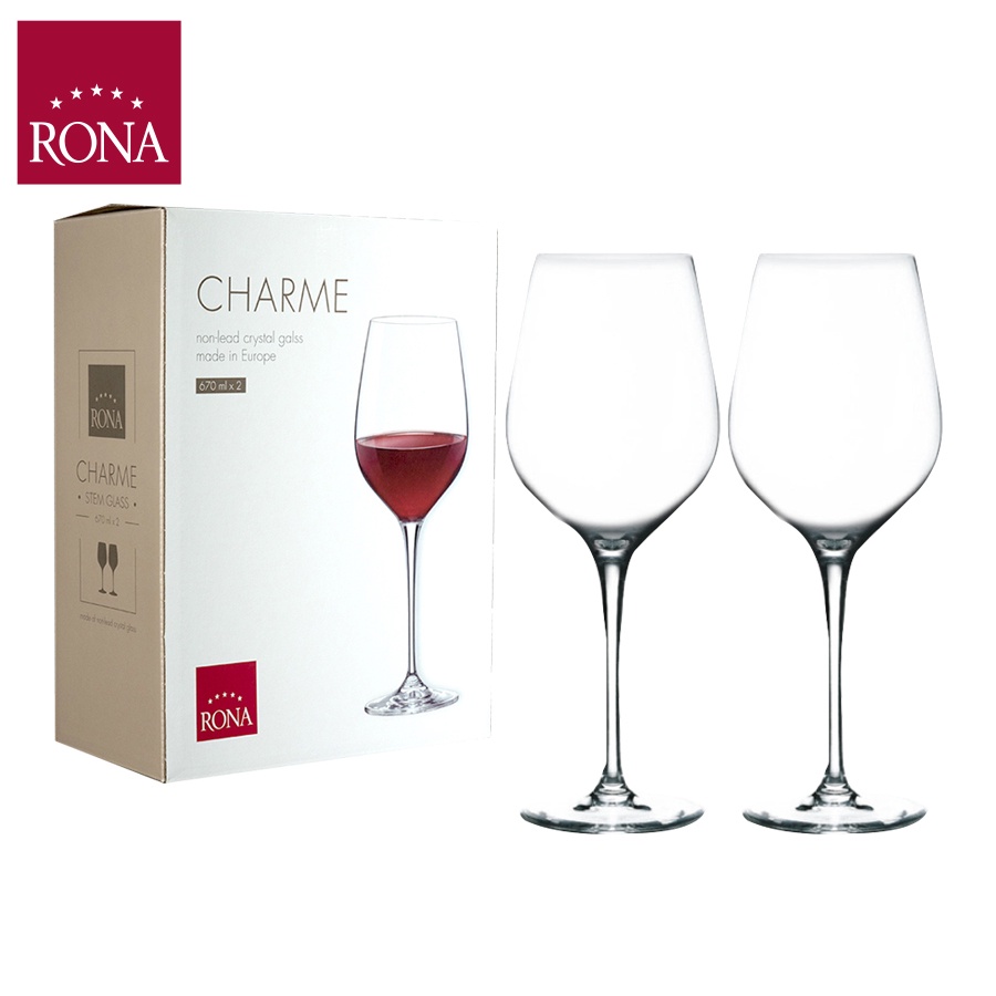 แก้วไวน์ Rona Charme Bordeaux แก้วไวน์บอร์โด 670 ml (กล่อง 2 ใบ ...