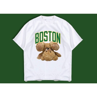 เสื้อยืดโอเวอร์ไซส์  ลายหมีตีลังกา Boston