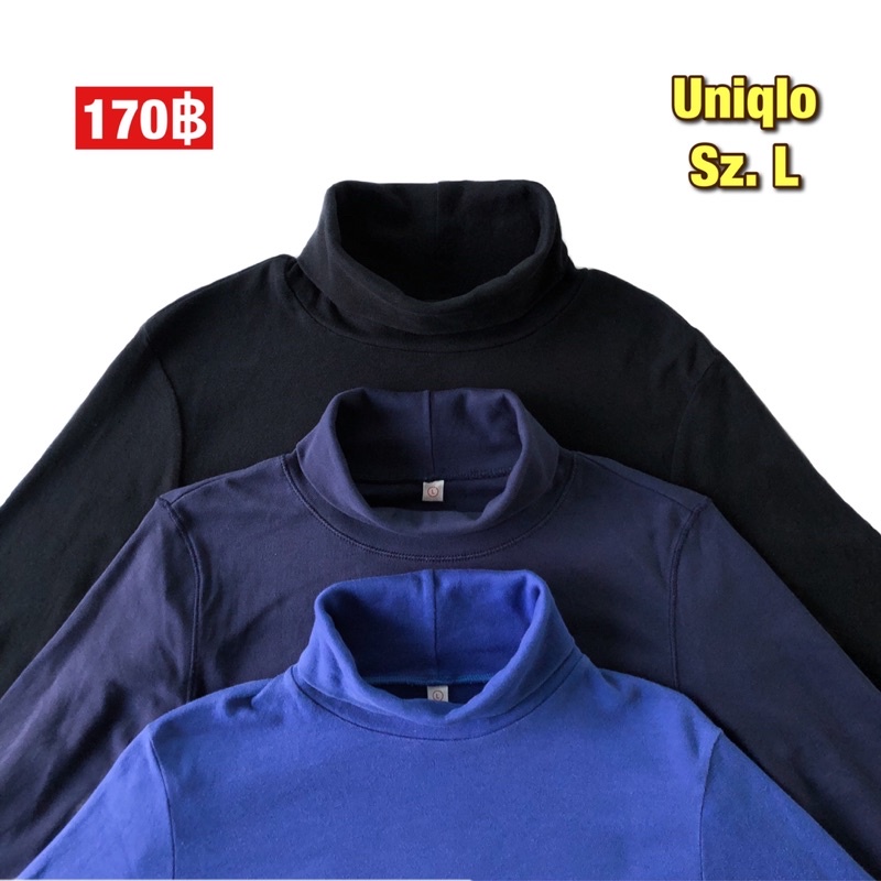 เสื้อคอเต่ากันหนาว-แขนยาว-uniqlo-size-l-สีพื้น-สเวตเตอร์