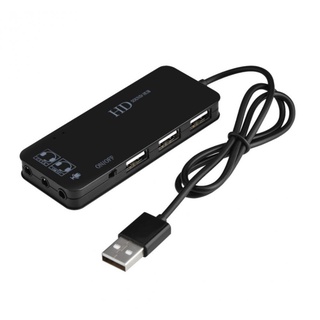 ภาพหน้าปกสินค้าZS 3 Port USB2.0 Hub with External Sound Card Headset Microphone Adapter for PC Laptop MT37 ที่เกี่ยวข้อง
