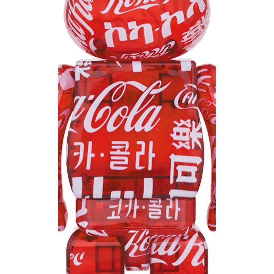 Bearbrick atmos x Coca-Cola Clear Red 100%+400% - แบร์บริค