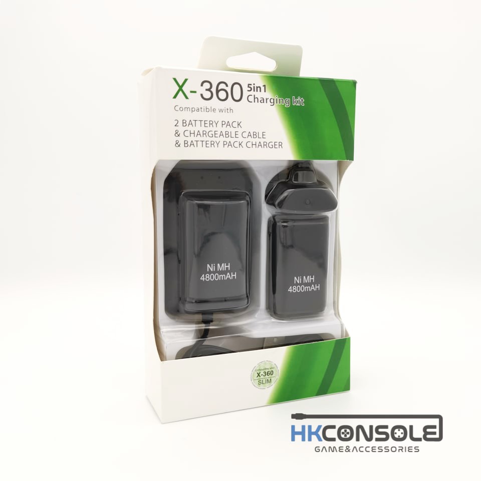 ราคาและรีวิวชุดชาร์จจอย XBOX 360 5 in1 Charging kit ชุดแพ็ค ถ่านชาร์จ ชุดชาร์จ สายชาร์จ จอย XBOX 360