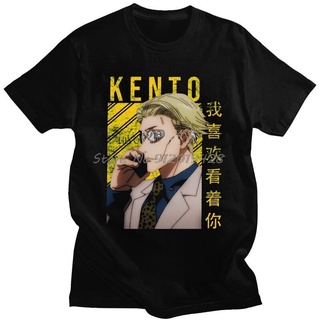 เสื้อแฟชั่นผญ sexy - Jujutsu Kaisen Kento เสื้อยืด Homme ผ้าฝ้ายบริสุทธิ์ทีอะนิเมะมังงะเสื้อยืดแขนส