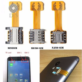 Card Extender Dual SIM อะแดปเตอร์ขยายสายเคเบิ้ลสำหรับโทรศัพท์มือถือ Android