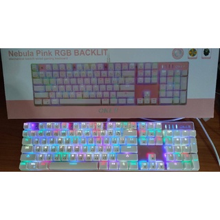 Keyboard Mechanical RGB OKER K84 คีย์บอร์ด เกมมิ่ง แมคคานิคอล รับประการ2ปี